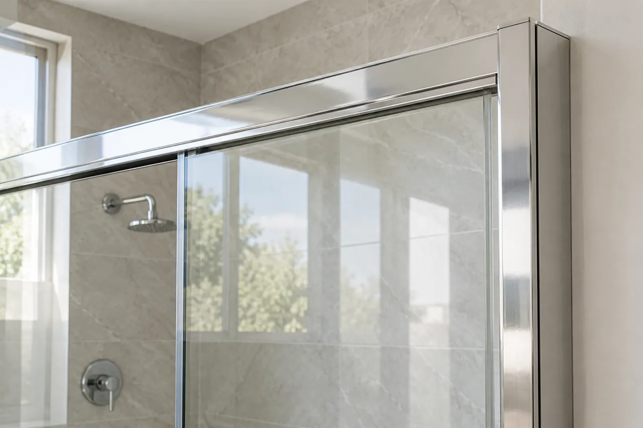 Acezanble enclosure guide concept showing a generic sliding glass door