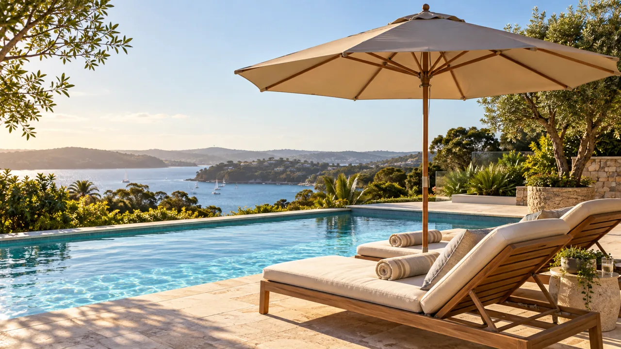 Poolside shade concept for the ausbrella umbrella guide