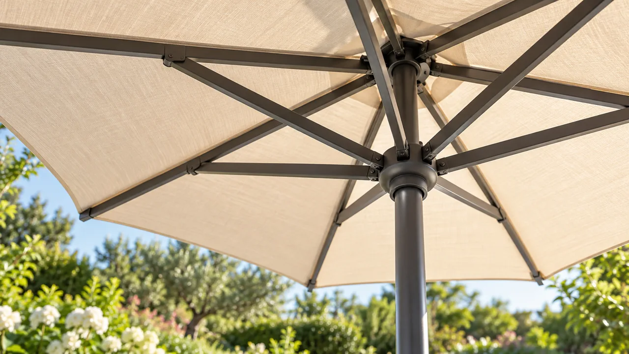 Generic canopy frame detail illustrating ausbrella construction topics
