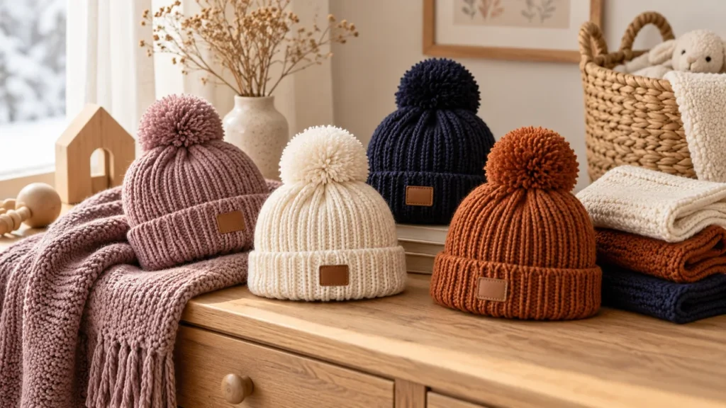 Babyfied Apparel knitted baby and toddler toque collection illustration