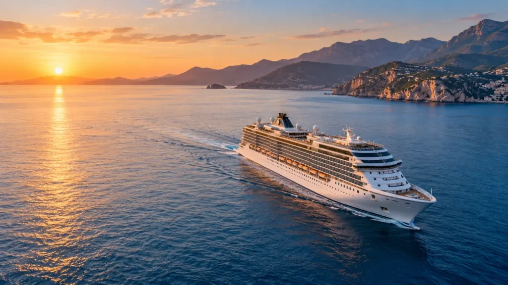 CruisePlum Guide: Compare Cruise Deals, Fares and Price Drops Cruise ship at sea illustrating the cruiseplum travel planning guide