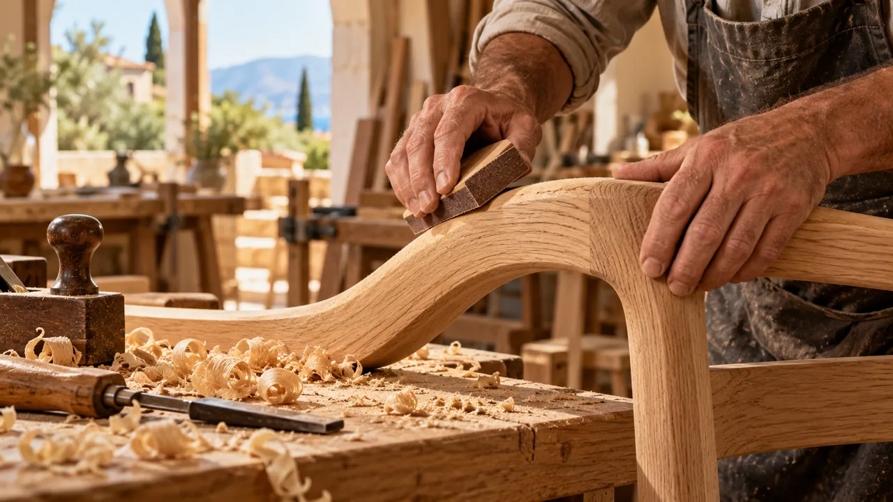 Oak furniture craftsmanship concept for the Kalil Vieljeux profile