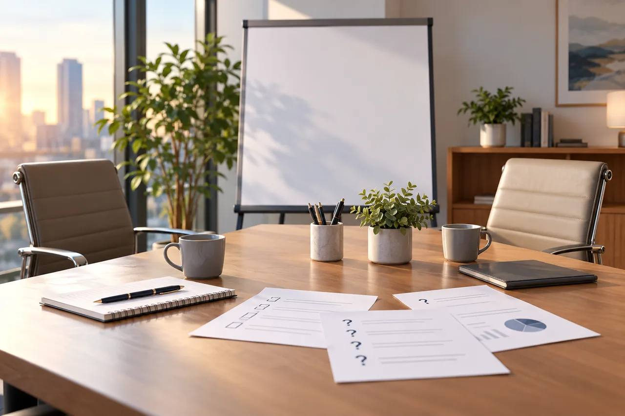 Kipkoech Mutati consultation concept with an empty meeting table