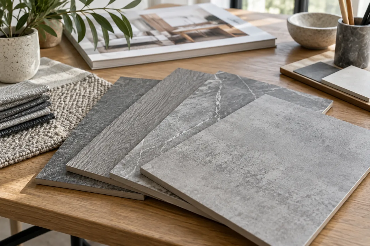 Mineralico finish planning with generic floor sample boards