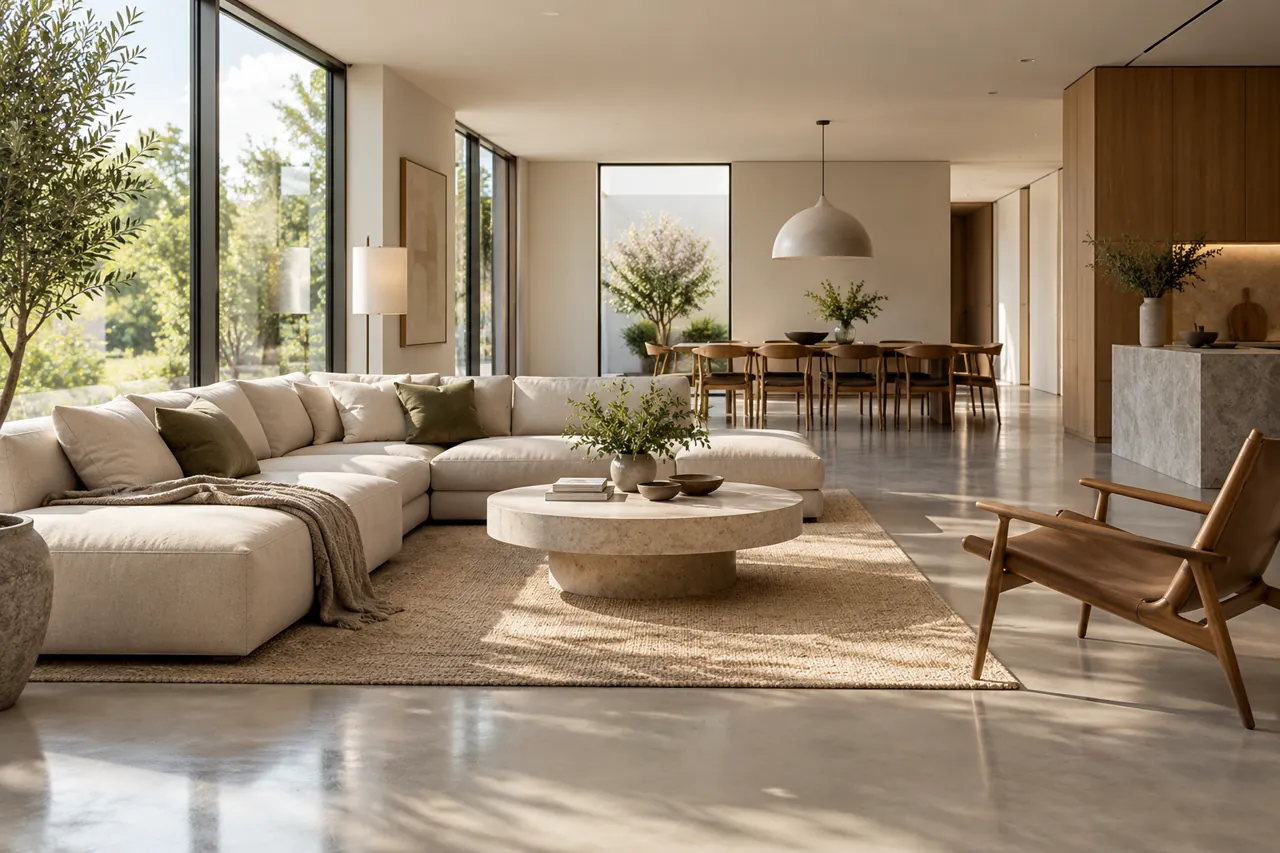Mineralico interior floor design concept in a furnished room