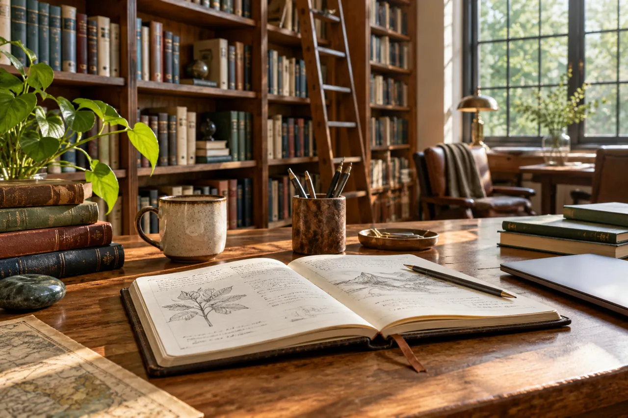 Misned name research concept in a quiet library