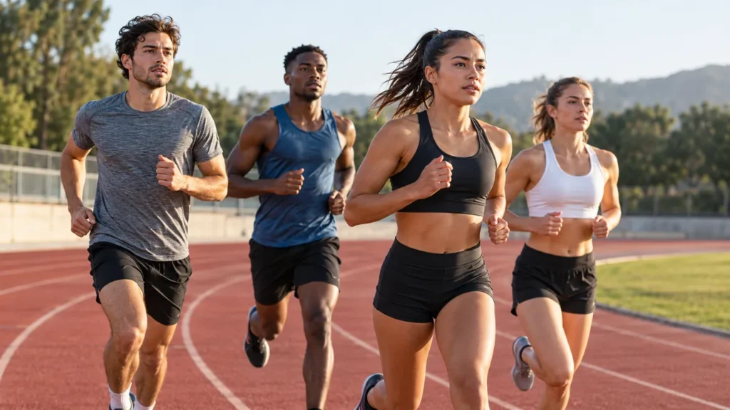 Runcruit Guide: College Track Recruiting Standards Explained College track runners illustrating the runcruit recruiting guide