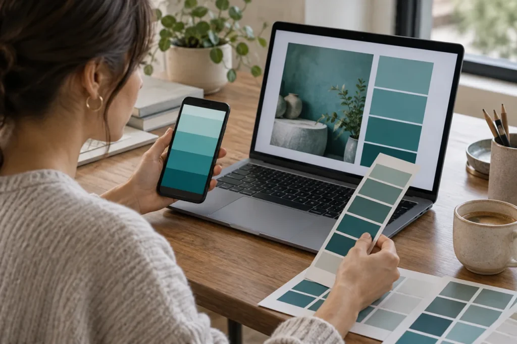 sartreuse guide: color consistency concept across laptop and phone