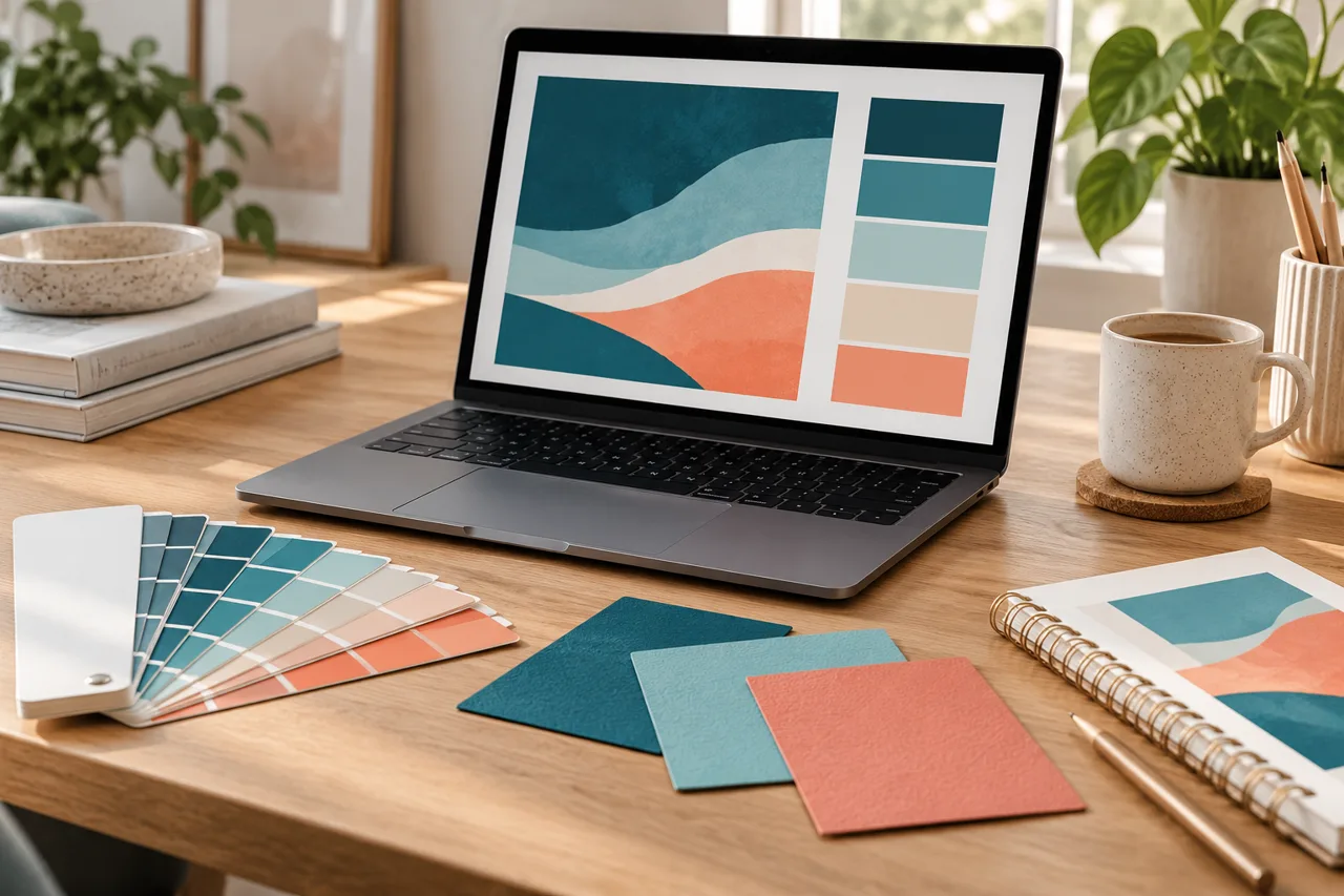 sartreuse guide: color picker concept with a designer desk and palette cards