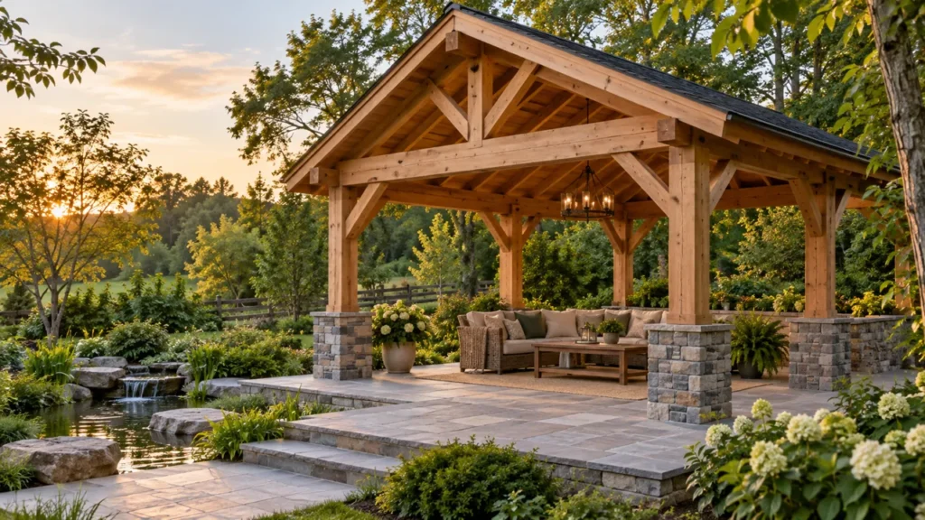 Windstrebe Meaning: A Practical Guide to Wind Bracing Uses Timber pavilion with diagonal braces illustrating windstrebe construction